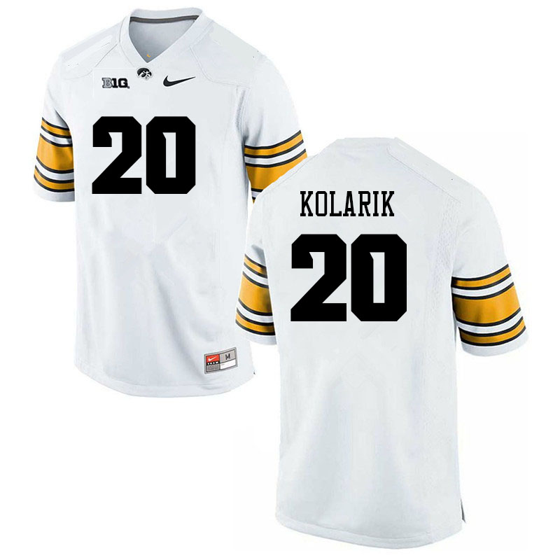 Men #20 Kael Kolarik Iowa Hawkeyes College Football Alternate Jerseys Sale-White - Click Image to Close